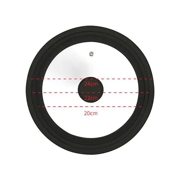 Multi Size Universal Lid for Pots Pans Cookware Tempered Glass Lid for Skillets with Silicone Rim Replacement Lid for Frying Pan