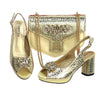 Open Toe Women Heels Shoes And Bag Set GRT543 - Gold / 43