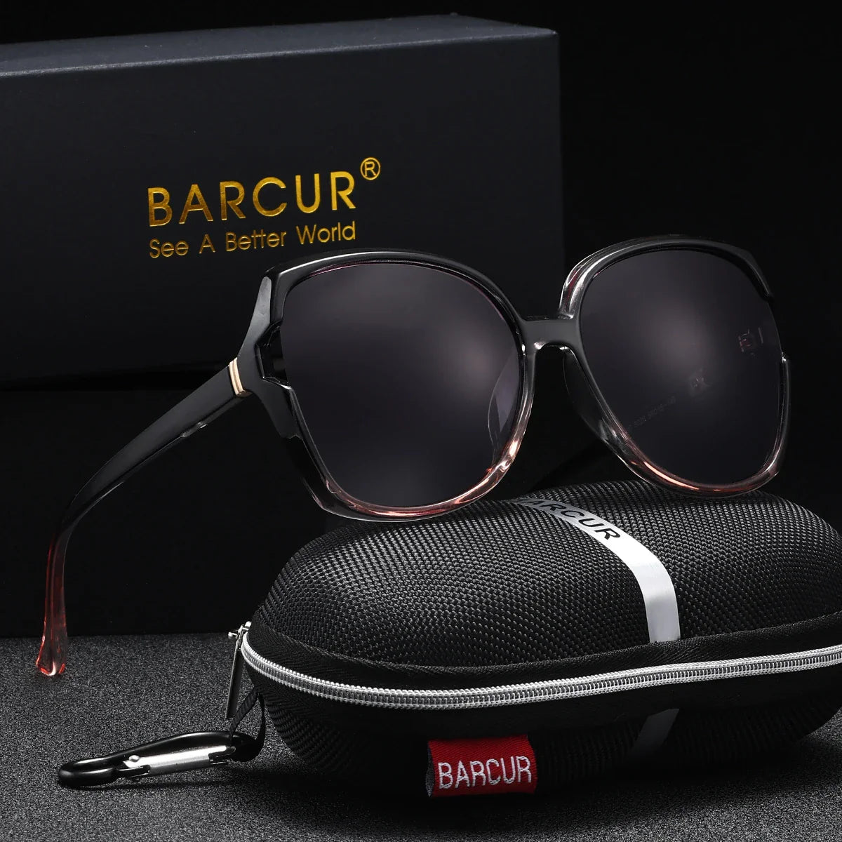 BARCUR Oversized Square Polarized Sunglasses for Women – Fashion Gradient Lens Summer Eyewear with UV400 Protection – Lightweight PC Comfortable Frame Trendy Street Style Shades for Summer Shopping Beach & Travel