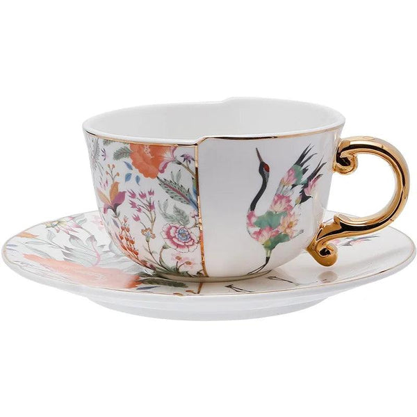 Rabbit Chinese Ceramic Exquisite Classical Coffee Cup and Saucer Set Plate English Afternoon Tea Set Combining Chinese Western