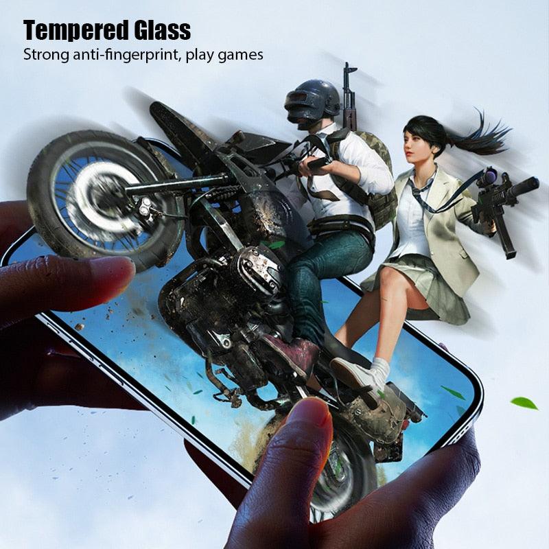 4PCS Tempered Glass for iPhone 11 12 13 14 Pro XR X XS Max Screen Protector on for iPhone 12 Pro Max Mini 7 8 6 6S Plus SE Glass Tempered Glass Easy Frame Installation HD Ultra-Thin Screen Protector
