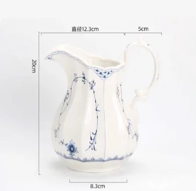 Ceramic Vase Retro Rose Pastoral Bow Pattern Vase Home Decoration Desktop Ornaments French Romantic Flower Container Gift