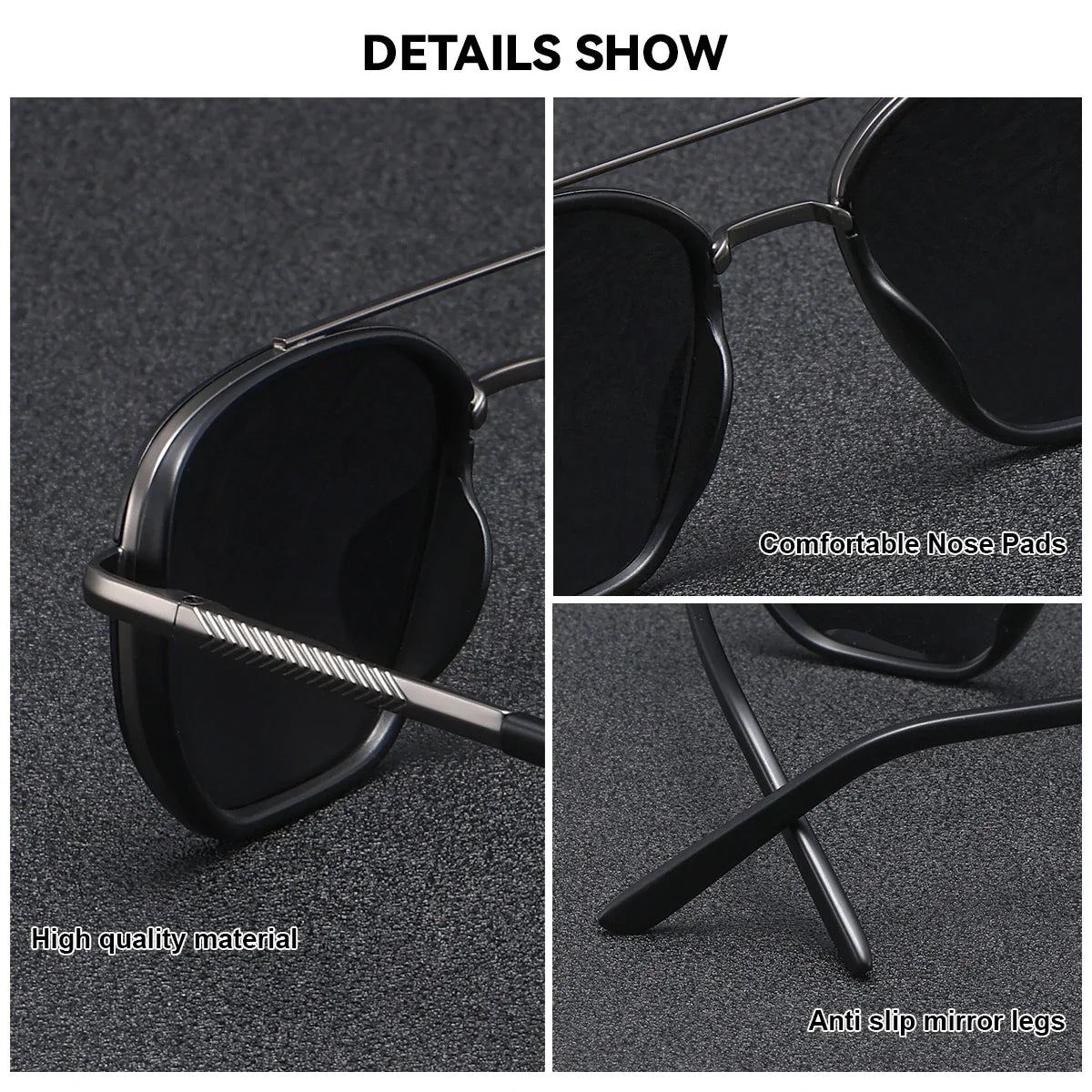 BARCUR Sunglasses Men’s Polygon Fashionable Frame – Polarized UV400 Protection for Summer Driving Outdoor and Casual Wear – Stylish Comfortable Thickened Striped Design with TAC Lenses