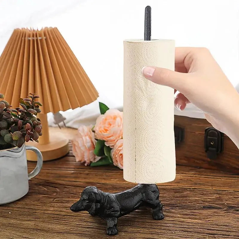 Animal Iron Paper Holder Vintage Downward Dog Cast Iron Roll Paper Towel Stand Standing Pipe Toilet Roll Tissue Holder For DSers Fulfillment