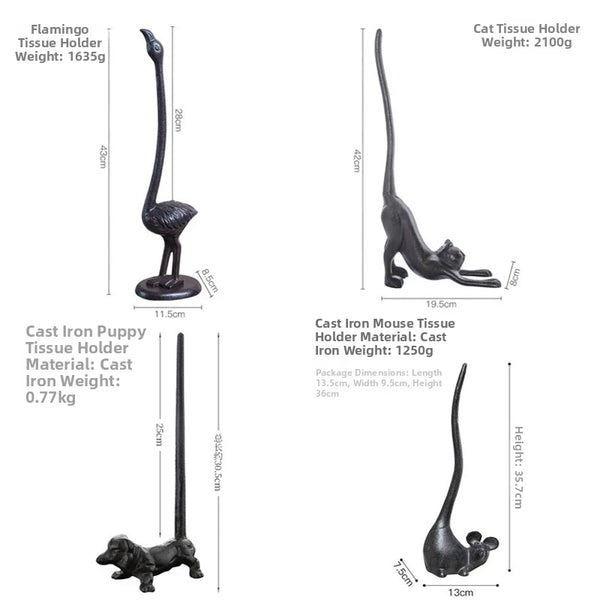 Cast Iron Animal Paper Towel Holder