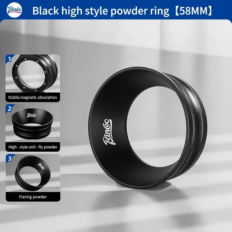 Bincoo Universal Portafilter Dosing Ring, 3.2cm Anti-Spill Aluminum Funnel with Strong Magnets Fits 51mm and 58mm Coffee Handles