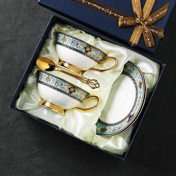 Retro European bone china coffee cup set ceramic high value water cup light luxury cup saucer afternoon tea cup tea set