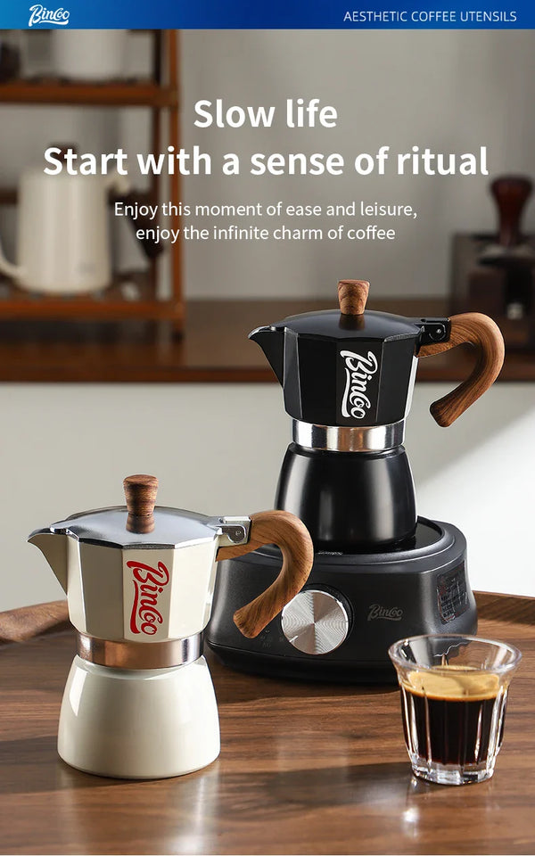 300ml Moka Pot - Italian Espresso Stovetop Coffee Maker for Home Baristas