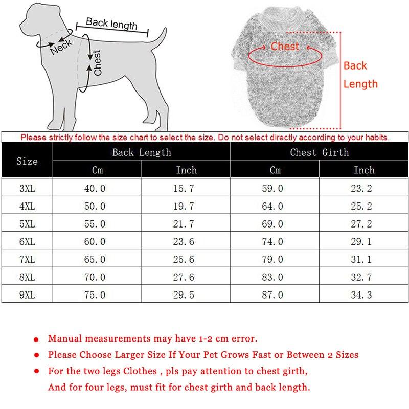 3XL-9XL Winter Warm Pet Sweater