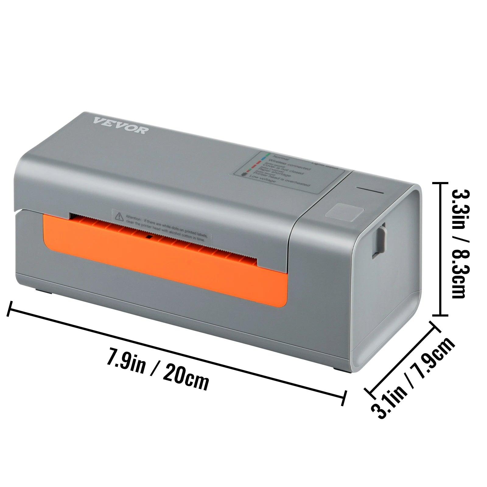 VEVOR Thermal Label Printer Portable Printer 300DPI for 4x6 Mailing Packages Printing w/ Bluetooth & Automatic Label Recognition
