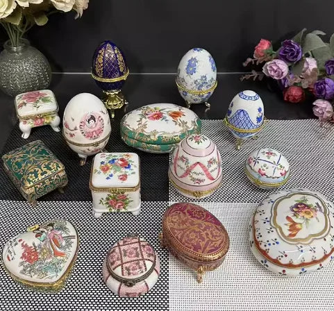 Cartoon 3D Relief Colorful Handdrawn Flower Tank Jar Jewelry Box Ring Box Tin Milk Jug Vase Tableware Household