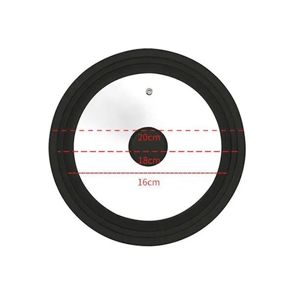 Multi Size Universal Lid for Pots Pans Cookware Tempered Glass Lid for Skillets with Silicone Rim Replacement Lid for Frying Pan