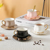 180ml European Espresso Cup Plate Set Light Luxury Gold Handle Ceramic Cup Coffee Cup And Dish Set Afternoon Camellia Tea Cup