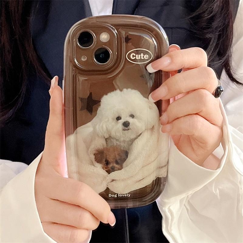 Cute Scottish Plaid Lattice Soft Case For Iphone 14 13 12 11 Pro Max X Xr Xs Max Lovely Dog Shockproof Protective Cover Checkered Plaid Soft Silicone Case