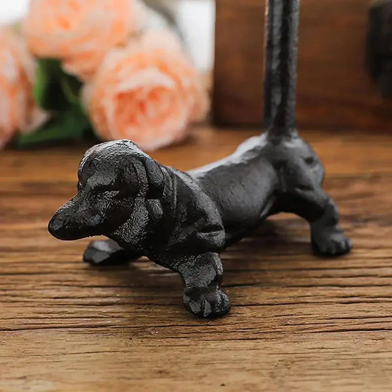 Animal Iron Paper Holder Vintage Downward Dog Cast Iron Roll Paper Towel Stand Standing Pipe Toilet Roll Tissue Holder For DSers Fulfillment