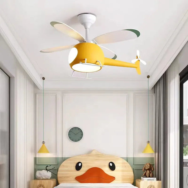 DecorBites™ Helicopter Ceiling Fan Chandeliers: Nordic Creative Kids Room Decor Lamp Decorbites
