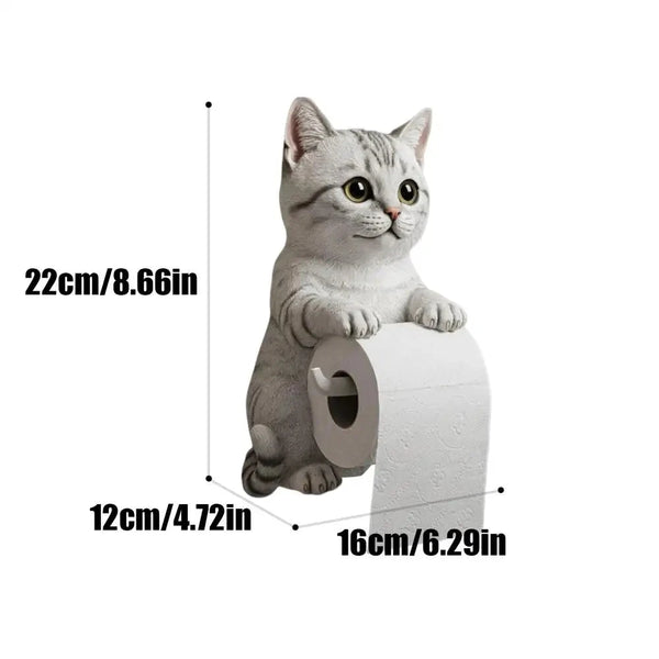 Cat Toilet Paper Holder Cat Toilet Roll Holder Wall Mounted Roll Rack Cute Dispenser for Dorm Home RV Restroom Travel Kitchen DSers Fulfillment