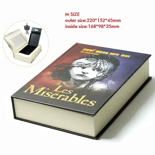 Hidden Book Safe with Key Lock — Metal Book-Shaped Home Safe (8.66 x 5.98 x 1.77 in / 220 x 152 x 45 mm)