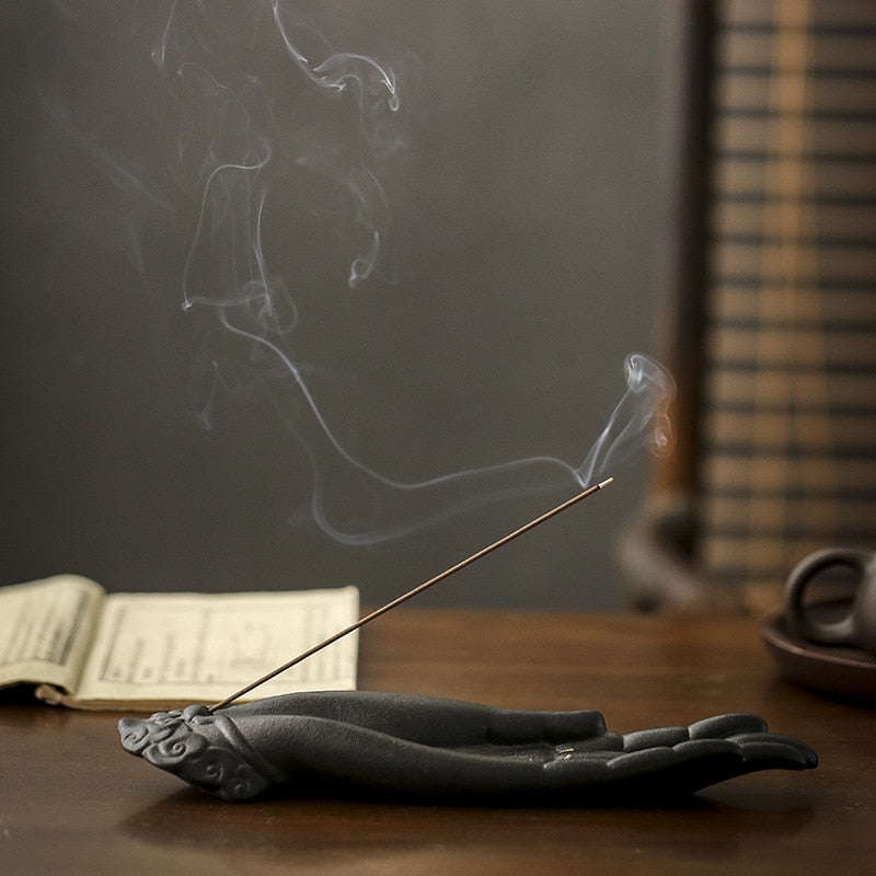 Ceramic Buddha Hand Shape Incense Burner