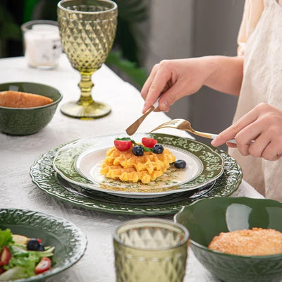 New vegetable plate ceramic fish plate retro tableware set combination