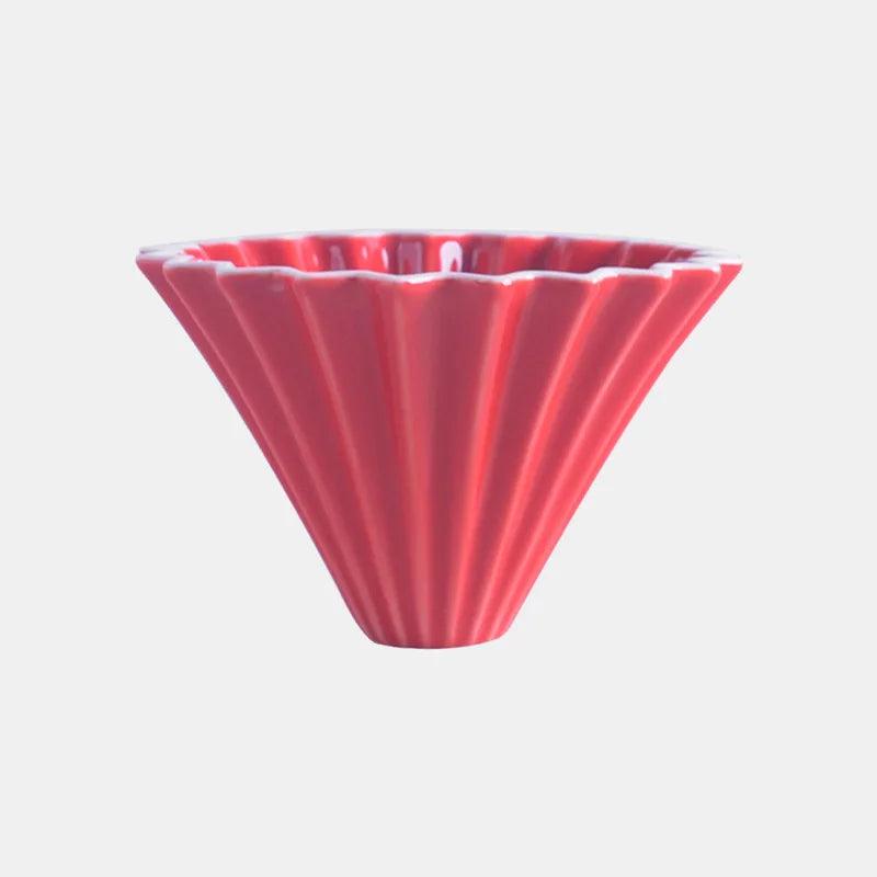 StepUp Coffee Origami Ceramic Pour Over Dripper, Handmade Cone Brewer