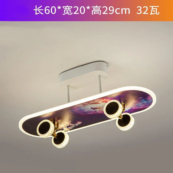 Creative Skateboard Ceiling Lights Nordic New Designer Children's Room Lamps Modern Boy Girl Living Room Cartoon Decor Lighting