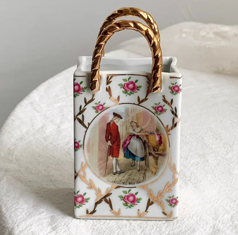 Cartoon 3D Relief Colorful Handdrawn Flower Tank Jar Jewelry Box Ring Box Tin Milk Jug Vase Tableware Household