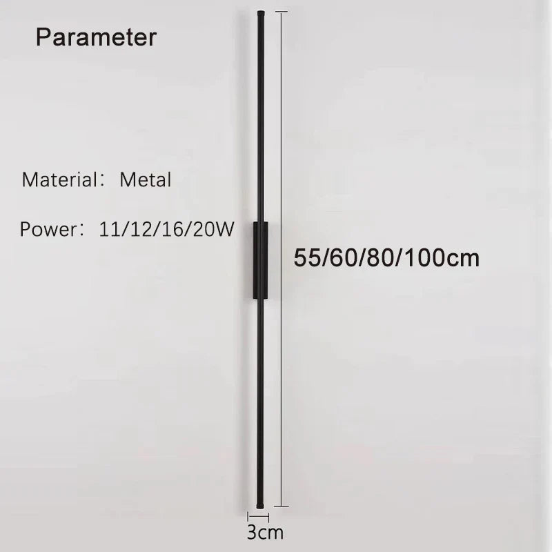Modern LED Wall Sconce Black 100cm Up-Down