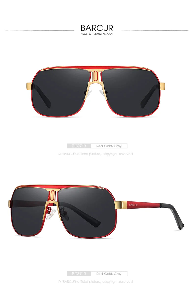 BARCUR Polarized Sports Sunglasses for Men Fashionable Fishing Driving Hiking and Outdoor Eyewear UV400 Protection Gradient Lenses