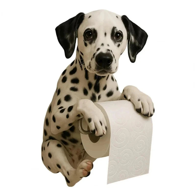 1 PCS Funny Dog Toilet Paper Holder Wall Mounted Resin Animal Statue Bathroom Tissue Roll Organizer Home Decor DSers Fulfillment