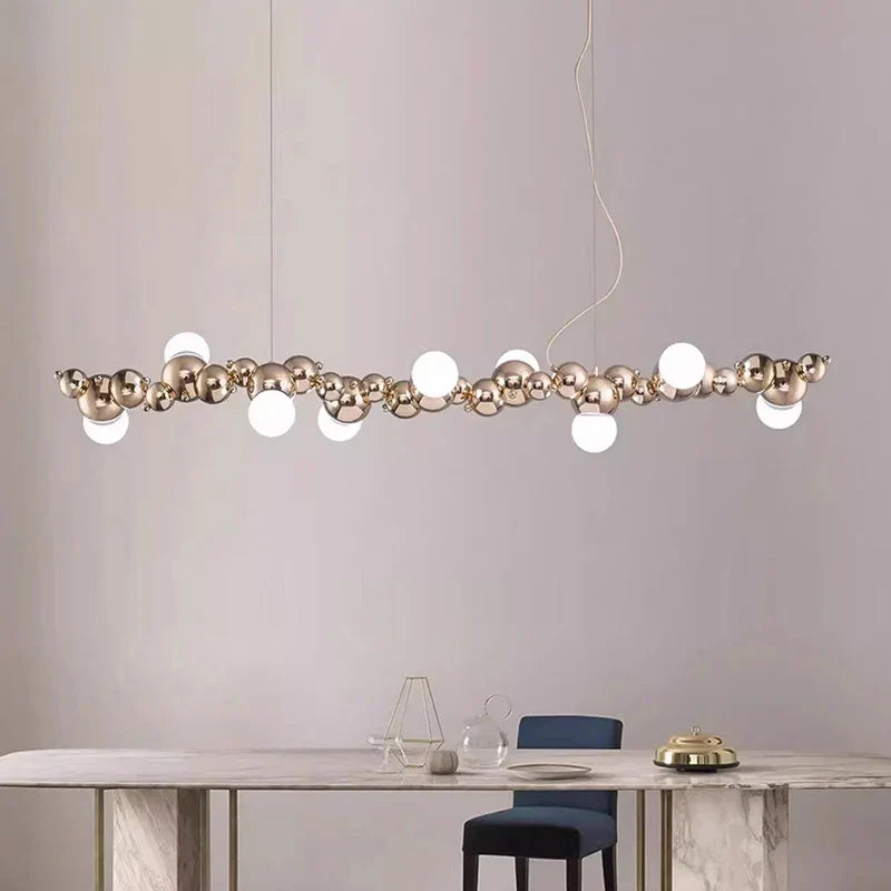 Matte Black LED Chandelier 9-Head Contrast