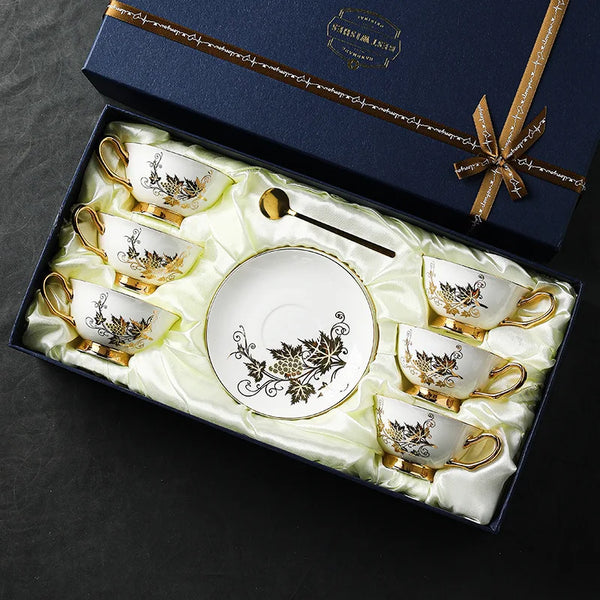 Coffee cup small exquisite set ceramic British afternoon tea cup bone china flower tea cup European cup saucer high value