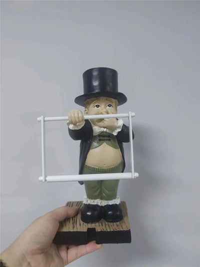 Cute Butler Shape Tissue Stand Rack Creative Toilet Paper Holder Spoof Paper Holder Statue Funny Decorative Resin Toilet Decor