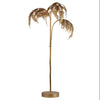 180cm Metal Palm Tree Floor Lamp with Golden Finish / 3 Light Gold Tropical Tree