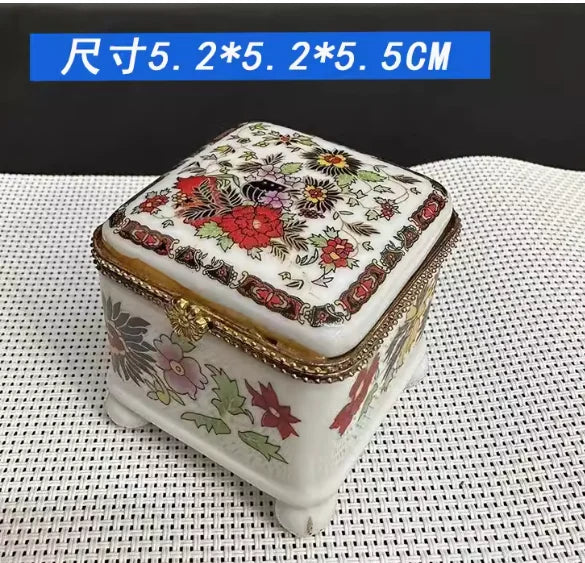Cartoon 3D Relief Colorful Handdrawn Flower Tank Jar Jewelry Box Ring Box Tin Milk Jug Vase Tableware Household