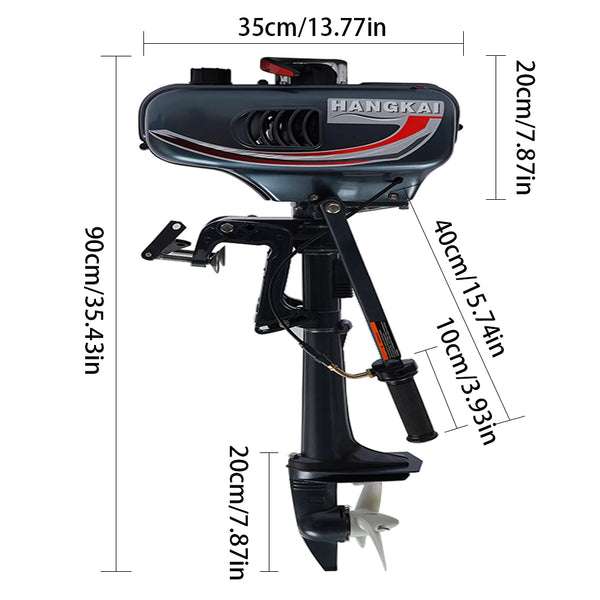 2 Stroke Outboard Motor 3.5 HP Fishing Boat Engine CDI Water Cooling Short-Shaft 2500W Water Cooled Fishing Boat  Engine