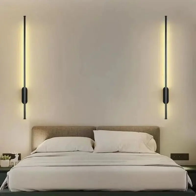 Gold Tube Wall Sconce 100cm Corridor Design