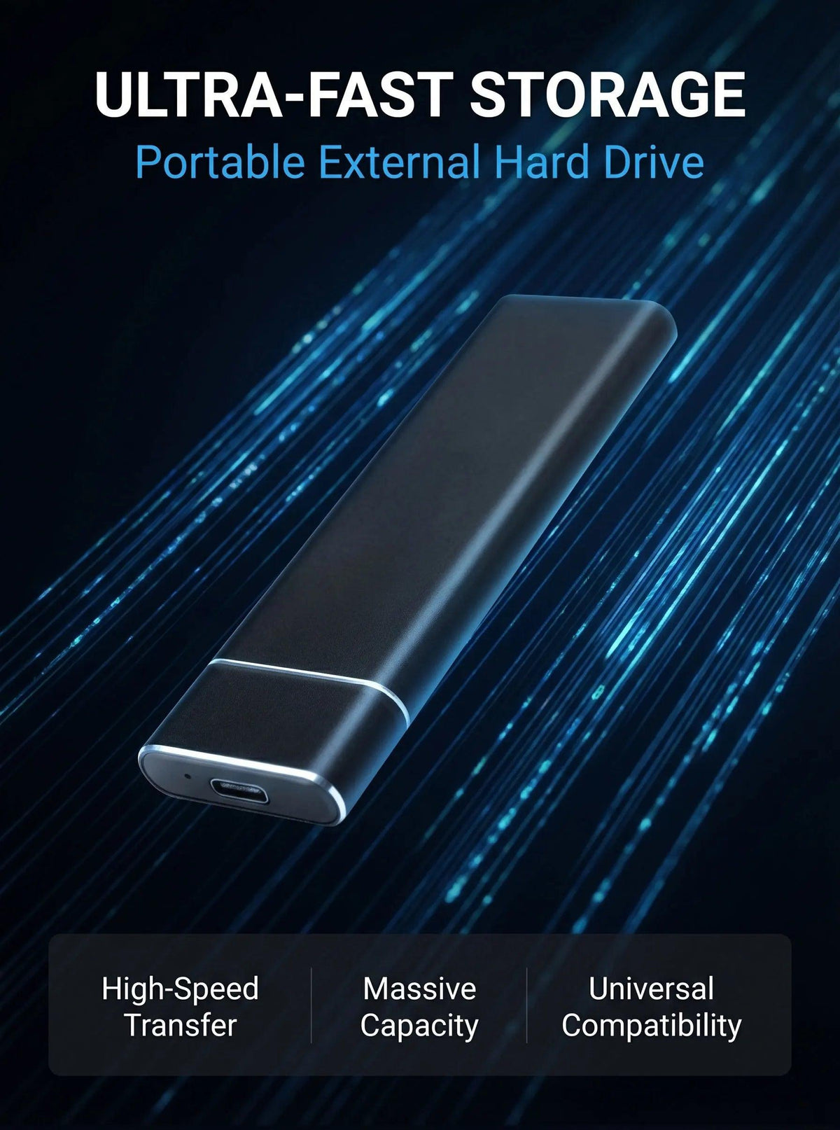 USB 3.1 high-speed external portable hard drive 4TB large capacity portable SSD solid state drive suitable for laptop MAC/PC