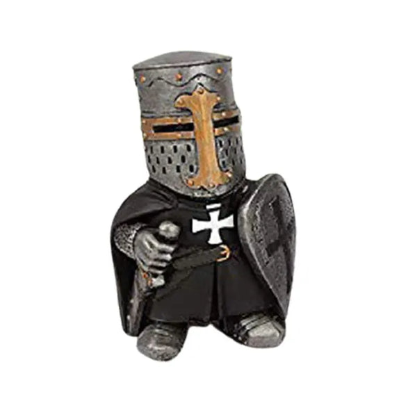 Knight Gnomes Garden Statue Guard Cross Templar Dwarf Guard Armor Samurai Miniature European Knight Resin Garden Decoration