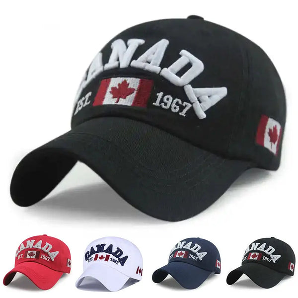 CANADA Embroidered Baseball Hat Maple Leaf 1967 Decorative Outdoor Sunscreen Duck Tongue Hat for Men and Women