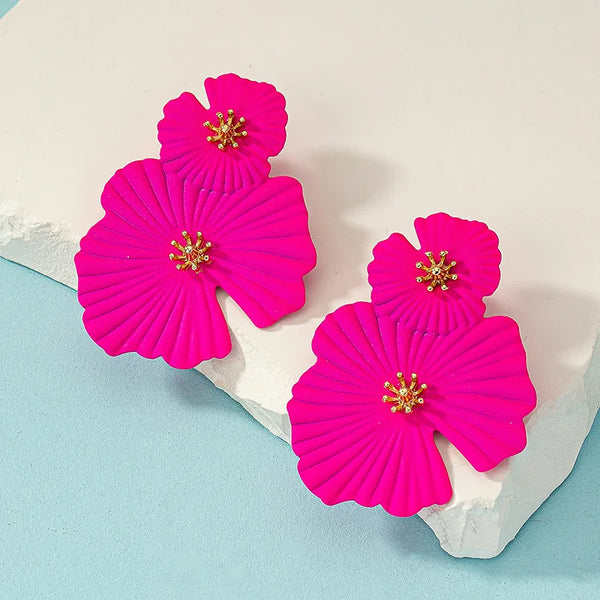 Big Flower Drop Earrings - Sexikinis Swim