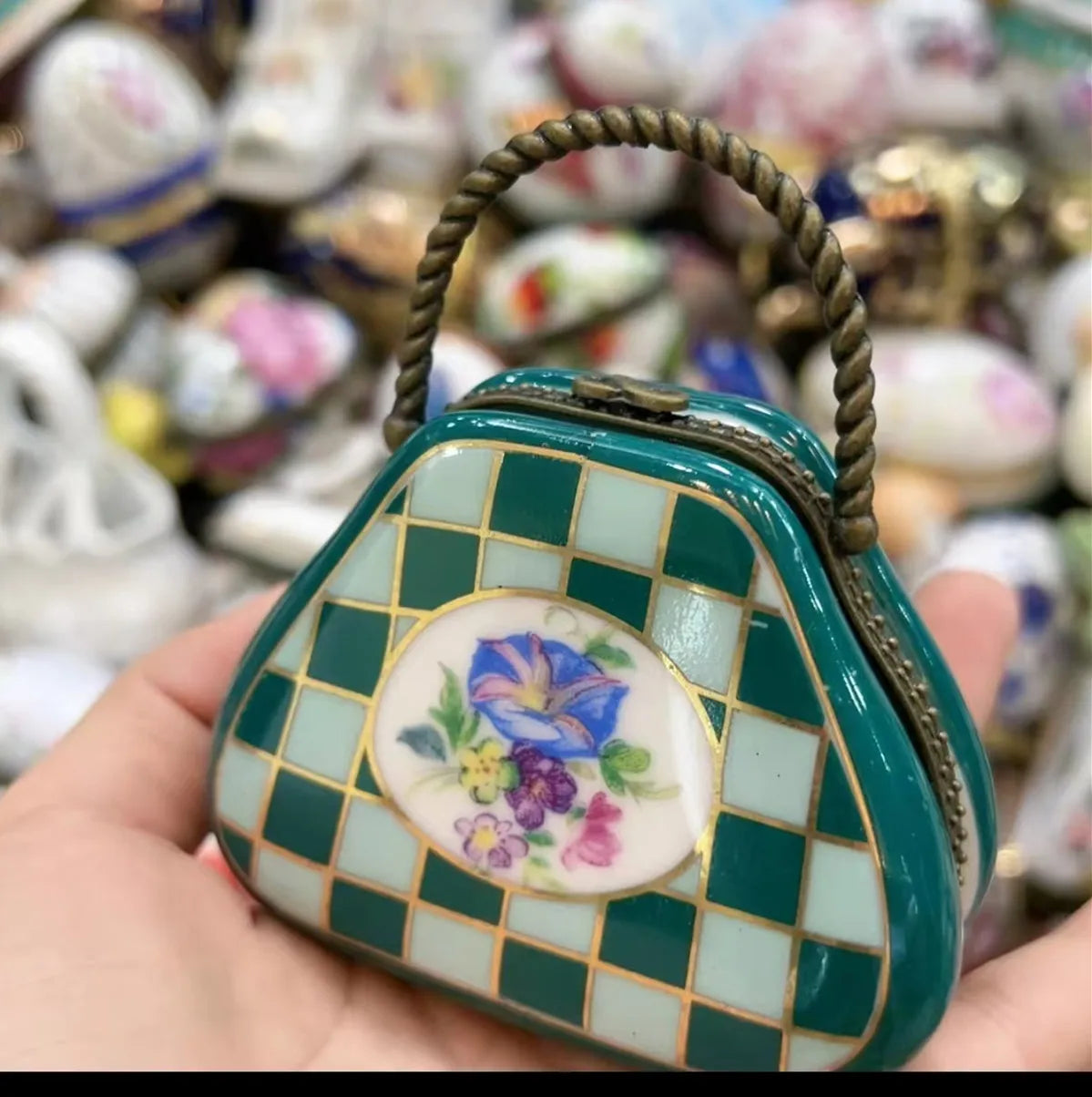 Ceramics Flower Jewelry Storage Box Vase Flower Basket Jewelry Case Storage Jewelry Organizer Display Gifts Home Decor Ornament