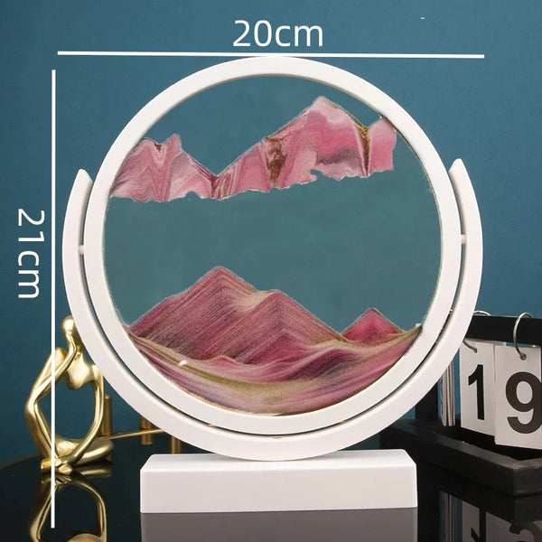 3D Moving Sand Art Painting Hourglass Round Handmade Glass Deep Sea Sandscape Quicksand Craft Sandglass Home Decoration Gifts