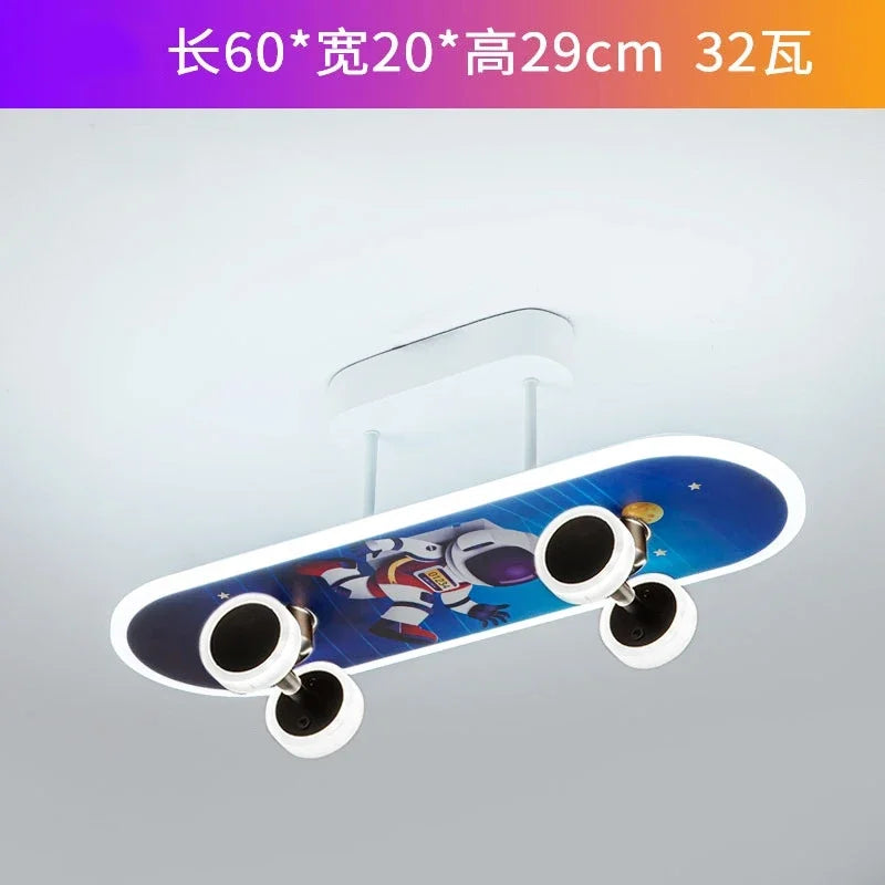 Creative Skateboard Ceiling Lights Nordic New Designer Children's Room Lamps Modern Boy Girl Living Room Cartoon Decor Lighting
