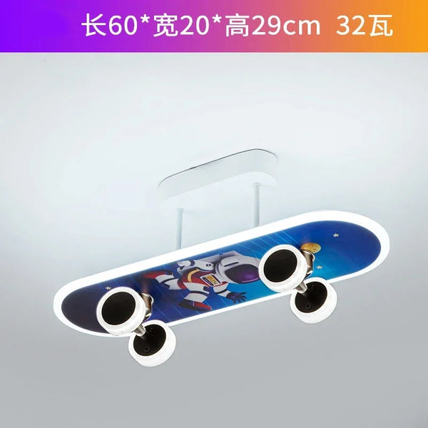Creative Skateboard Ceiling Lights Nordic New Designer Children's Room Lamps Modern Boy Girl Living Room Cartoon Decor Lighting