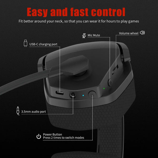 Dual Wireless Gaming Headset with Mic ANC for PS5 PC Mobile Switch