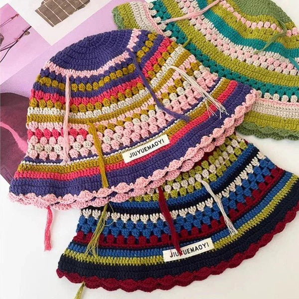 New Crochet Korean Handmade Bucket Hat - Sexikinis Swim - Gifts for You 'n Me