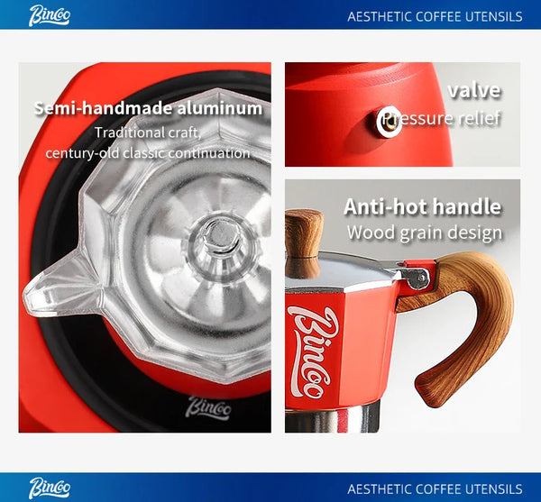 300ml Moka Pot - Italian Espresso Stovetop Coffee Maker for Home Baristas