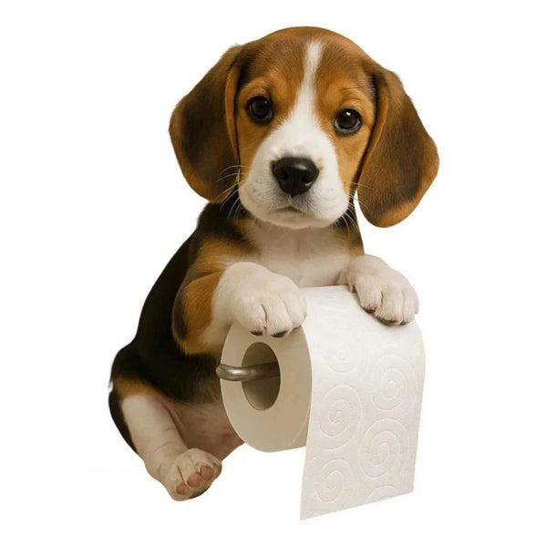 1 PCS Funny Dog Toilet Paper Holder Wall Mounted Resin Animal Statue Bathroom Tissue Roll Organizer Home Decor DSers Fulfillment