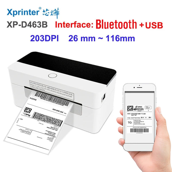 463B Thermal Label Printer 100*100 /150 Bluetooth Shipping Express Barcode Printer Label Holder POS For MacOS/Windows/Android